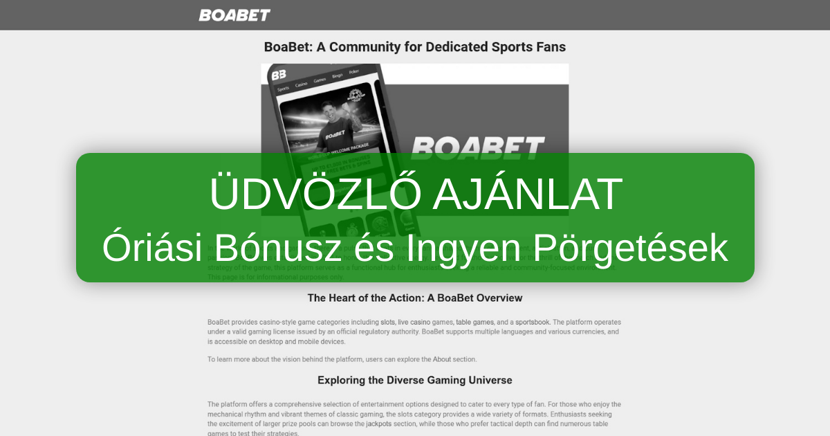 BoaBet Kaszinó Magyarország